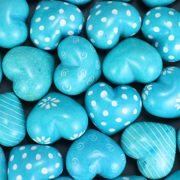 Turquoise Soapstone Hearts 3cm Turquoise Soapstone Hearts 3cm