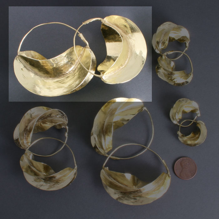 Fulani Brass Earrings Jumbo 2 1/2" Fulani Brass Earrings Jumbo 2 1/2"