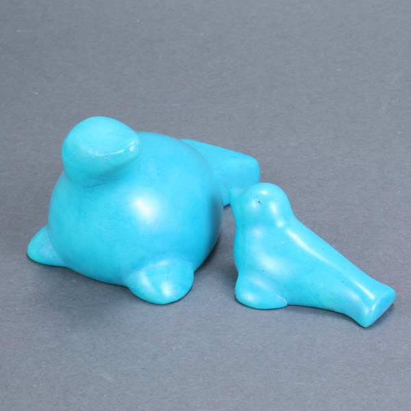 Carved Soapstone Mama and Baby Seal Carved Soapstone Mama and Baby Seal