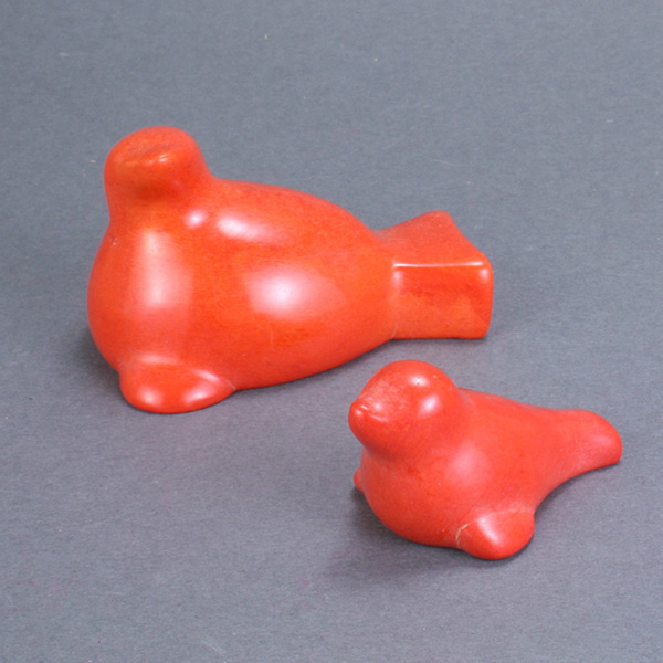 Carved Soapstone Mama and Baby Seal Carved Soapstone Mama and Baby Seal